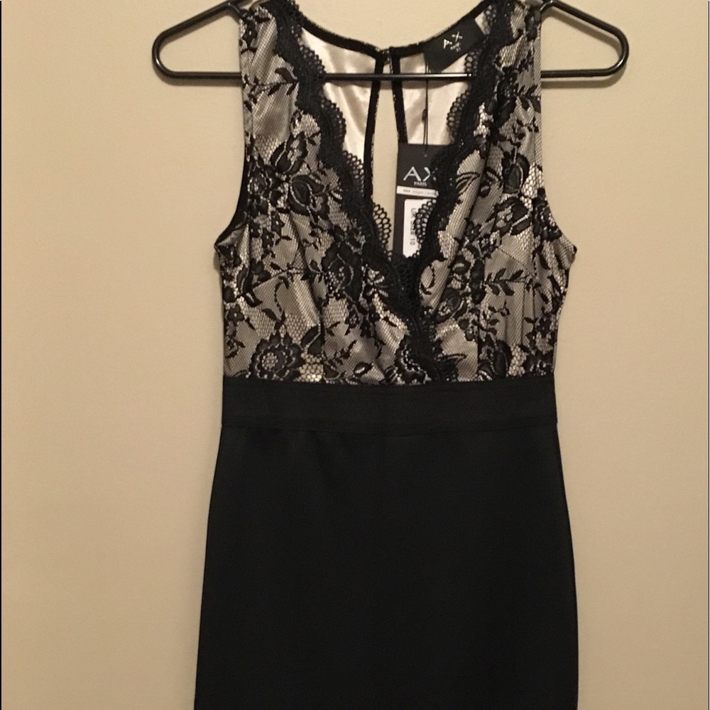 AX Paris lace wrap front midi dress